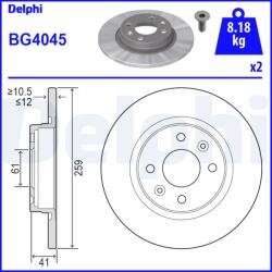 DELPHI Disc Frana Bg4045 Dacia Logan/Logan Ii/Sandero/Sandero Ii Renault Logan I (BG4045)