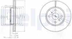 DELPHI Disc Frana Bg4053 Toyota Prius C/Yaris/Yaris / Vios