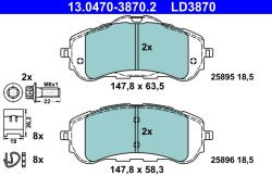 ATE Set Placute Frana, Frana Disc 13.0470-3870.2 Citroën Berlingo Opel Astra L/Combo