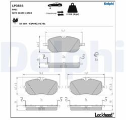 DELPHI Set Placute Frana, Frana Disc Lp3856 Mercedes-Benz C-Class/C-Class T-Model