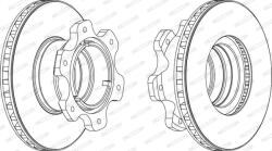 FERODO Disc Frana Fcr208A Man L2000/M 2000 L Mercedes-Benz T2/Ln1/Vario