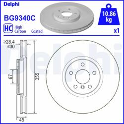 DELPHI Disc Frana Bg9340C Bmw 1/2 Active/X1 Mini Mini/Mini Aceman/Mini Clubman (BG9340C)