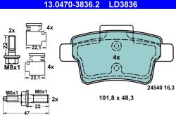 ATE Set Placute Frana, Frana Disc 13.0470-3836.2 Citroën C4 Picasso I