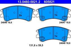 ATE Set Placute Frana, Frana Disc 13.0460-5821.2 Mazda 6