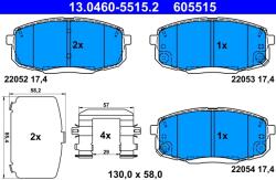 ATE Set Placute Frana, Frana Disc 13.0460-5515.2 Hyundai Kona (13.0460-5515.2)