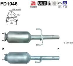 AS Filtru Funingine/Particule, Sist. De Esapament Fd1046 Fiat 500/500 C/Panda