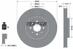 TEXTAR Disc Frana 92228503 Alfa Romeo Mito (92228503)