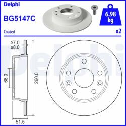 DELPHI Disc Frana Bg5147C Renault Captur Ii/Megane Iv
