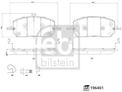 Febi Bilstein Set Placute Frana, Frana Disc Punte Fata 196401 Mercedes-Benz C-Class/E-Class/Glc