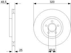 Bosch Disc Frana 0986479C75 Ford Focus Ii Volvo C70 Ii/S40 Ii/V40/V50