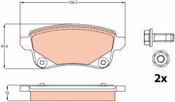 TRW Set Placute Frana, Frana Disc Gdb2082 Renault Scénic Iii (GDB2082)