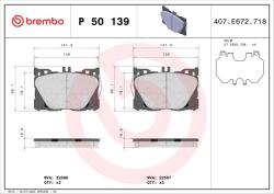 BREMBO Set Placute Frana, Frana Disc P50139 Mercedes-Benz C-Class/C-Class T-Model/Cls