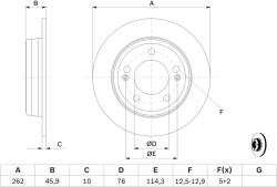 Bosch Disc Frana 0986479052 Hyundai Creta/Elantra V/Kona/Veloster/Venue/I30/I30 Kombi