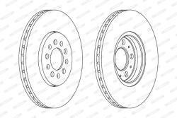 FERODO Disc Frana Ddf1221C Audi A1/A3 Seat Cordoba/Ibiza Iii/Ibiza Iv/Leon/Toledo Ii