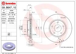 BREMBO Disc Frana 09. B647.11 Mitsubishi Lancer Vii/Lancer Viii Proton Inspira