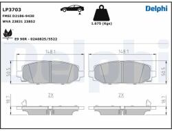DELPHI Set Placute Frana, Frana Disc Lp3703 Jeep Wrangler Iv