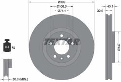 TEXTAR Disc Frana 92111900 Peugeot 607 (92111900)