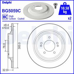 DELPHI Disc Frana Bg5059C Hyundai Grandeur/Kona Kia Niro I/Optima/Optima Sportswagon