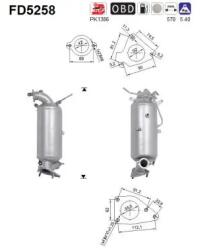 AS Filtru Funingine/Particule, Sist. De Esapament Fd5258 Honda Civic Ix