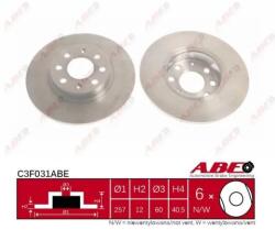 ABE Disc Frana Punte Fata C3F031Abe Fiat Grande Punto/Punto/Punto Evo Opel Corsa D
