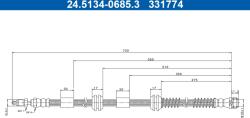 ATE Furtun Frana 24.5134-0685.3 Vw Touareg (24.5134-0685.3)