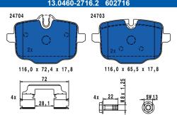 ATE Set Placute Frana, Frana Disc 13.0460-2716.2 Bmw 5/5 Touring/6/6 Gran/7/8/8 Gran (13.0460-2716.2)
