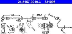 ATE Furtun Frana 24.5157-0219.3 Opel Astra G/Astra G Classic/Astra G Classic Caravan (24.5157-0219.3)