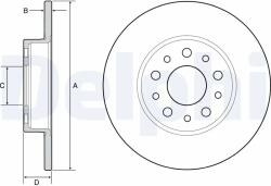 DELPHI Disc Frana Bg4655C Fiat 500L