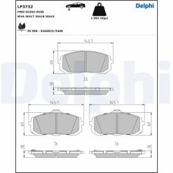 DELPHI Set Placute Frana, Frana Disc Lp3732 Hyundai Kona/Sonata Viii Kia Niro Ii
