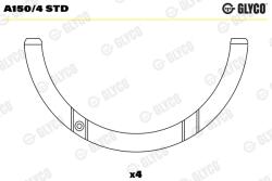 GLYCO Saiba Distantier, Arbore Cotit A150/4Std Mercedes-Benz Actros/Actros Mp4 / Mp5 (A150/4STD)