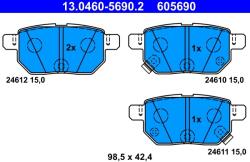 ATE Set Placute Frana, Frana Disc 13.0460-5690.2 Lexus Ct Subaru Trezia Toyota Auris (13.0460-5690.2)