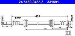 ATE Furtun Frana 24.5169-0455.3 Bmw 1/2 Active/2 Active Tourer/2 Gran/2 Gran Tourer (24.5169-0455.3)