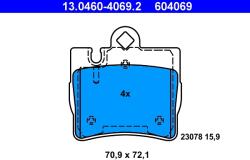 ATE Set Placute Frana, Frana Disc 13.0460-4069.2 Mercedes-Benz S-Class