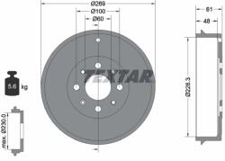 TEXTAR Tambur Frana 94027200 Fiat Grande Punto/Punto/Punto Evo German E Cars Cetos (94027200)