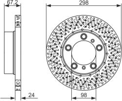Bosch Disc Frana 0986479674 Porsche Boxster/Cayman