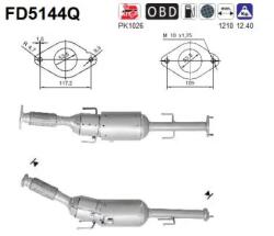 AS Filtru Funingine/Particule, Sist. De Esapament Fd5144Q Nissan Juke