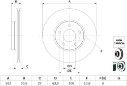 Bosch Disc Frana 0986479F81 Ford Focus Iv Ford Australia Focus