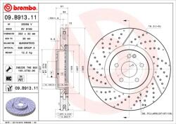 BREMBO Disc Frana 09. B913.11 Mercedes-Benz A-Class/Cla/Cla Shooting Brake/Gla-Class