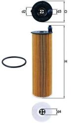 MAHLE Filtru Ulei Ox823/6D Mercedes-Benz B-Class/C-Class/C-Class All-Terrain/Cla/Cle (OX823/6D)