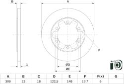 Bosch Disc Frana 0986479D43 Ford Tourneo Custom V362/Transit Custom V362/Transit V363 (0986479D43)