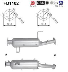 AS Filtru Funingine/Particule, Sist. De Esapament Fd1102 Mitsubishi Pajero/Pajero Iv (FD1102)