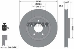 TEXTAR Disc Frana 92167405 Dongfeng Fengdu Mx6 Haima (Faw) S5 Nissan Juke/Qashqai I