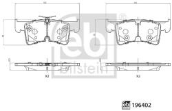 Febi Bilstein Set Placute Frana, Frana Disc Puntea Spate 196402 Vw Multivan T7