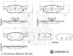 BLUE PRINT Set Placute Frana, Frana Disc Punte Fata Adbp420116 Mazda 2 Toyota Aygo X/Yaris (ADBP420116)