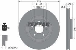 TEXTAR Disc Frana 92306303 Hyundai Tucson Kia Sportage Iv