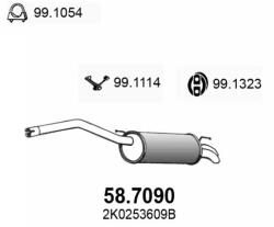 ASSO Toba Esapament Finala 58.7090 Peugeot 407 Vw Caddy Iii