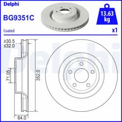 DELPHI Disc Frana Bg9351C Ford Usa Mustang (BG9351C)