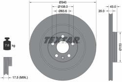 TEXTAR Disc Frana 92304503 Polestar Polestar 2 Volvo C40/Ec40/Ex40/Xc90 Ii (92304503)