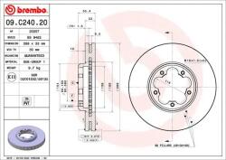 BREMBO Disc Frana 09. C240.20 Ford Tourneo Custom V362/Transit Custom V362/Transit V363 (09.C240.20)