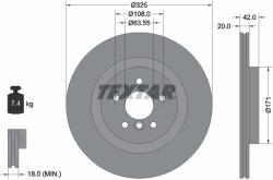 TEXTAR Disc Frana 92318105 Jaguar Xe/Xf Ii/Xf Sportbrake Jaguar (Chery) Xel/Xfl (92318105)